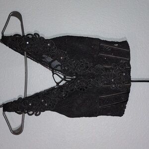 City Triangles black corset fairy top with sequins